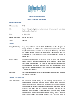 Papers of Lady Derby