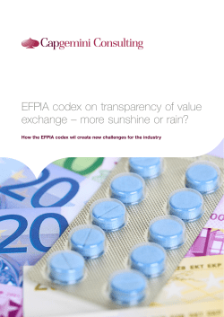 EFPIA codex on transparency of value exchange