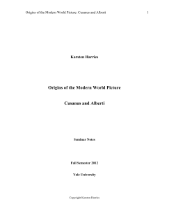 Origins of the Modern World Picture. Cusanus and Alberti