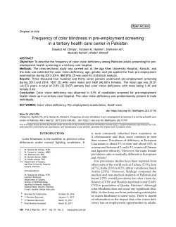 Frequency of color blindness in pre