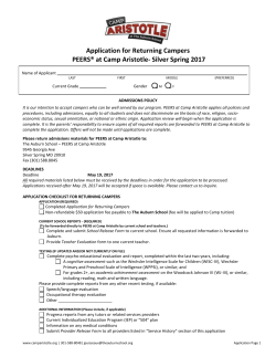 Application for Returning Campers