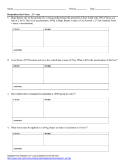 Speed and Acceleration Worksheet