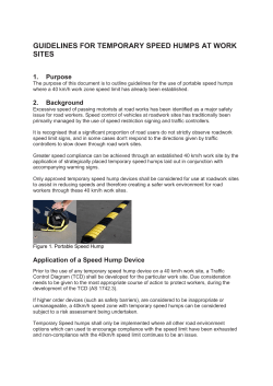 guidelines for temporary speed humps at work sites