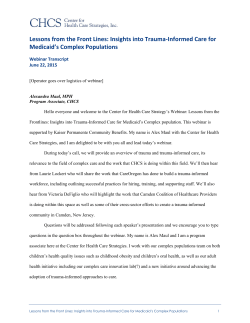 transcript - Center for Health Care Strategies