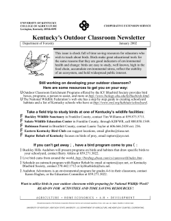 Kentucky`s Outdoor Classroom Newsletter