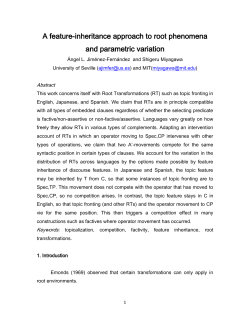 A feature-inheritance approach to root phenomena and parametric