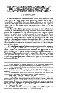 The Extraterritorial Application of the Fifth Amendment Protection