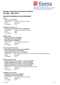Foreign collective investment schemes Changes - May 2015