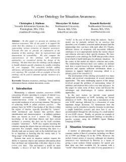 A Core Ontology for Situation Awareness
