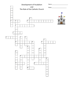 Development of Feudalism and The Role of the Catholic Church