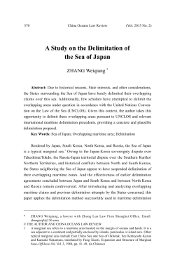 A Study on the Delimitation of the Sea of Japan