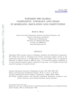 Towards the global: complexity, topology and chaos in modelling
