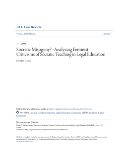 Socratic Misogyny? - BYU Law Digital Commons