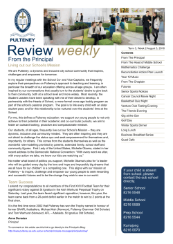Review weekly - Pulteney Grammar School