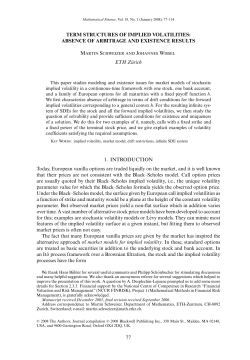 TERM STRUCTURES OF IMPLIED VOLATILITIES