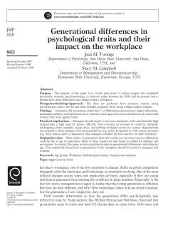 Generational differences in psychological traits an