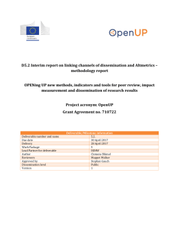 OpenUP_D5.2_Interim report linking channels of dissemination and