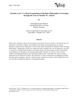 Paradise Lost? A Critical Examination of Idealistic