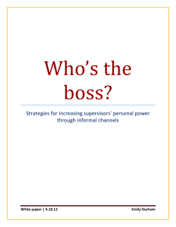 Strategies for increasing supervisors` personal power through