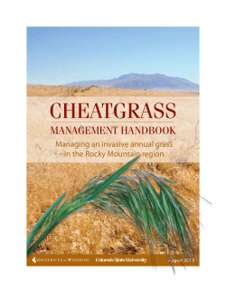 Cheatgrass Management Handbook