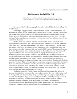 The Economic Sky Will Not Fall