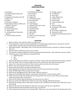 APUSH 2012 SPRING FINAL REVIEW TERMS: 1. Muckrakers 2