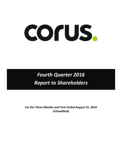 Fourth Quarter 2016 Report to Shareholders