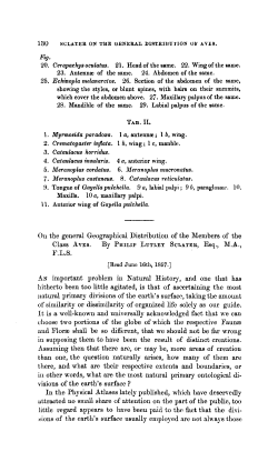On the general Geographical Distribution of the Members of the