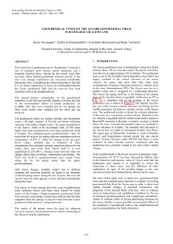 Geochemical Study of the Geysir Geothermal Field in Haukadalur, S
