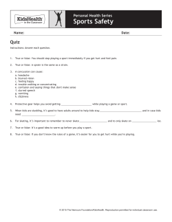 Quiz - KidsHealth in the Classroom