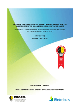 criteria for awarding the energy saving procel seal to