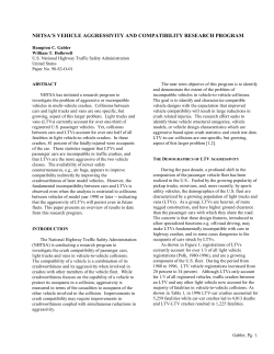 NHTSA`s Vehicle Aggressivity and Compatibility Research Program