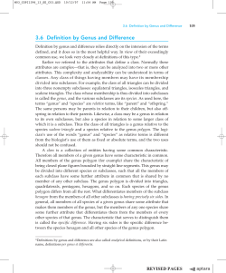 3.6 Definition by Genus and Difference