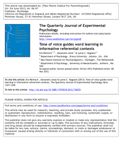 Tone of voice guides word learning in informative referential contexts