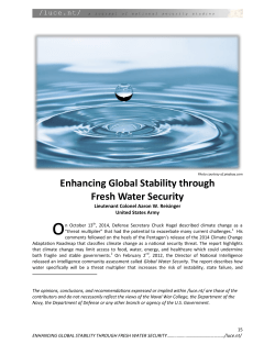 Enhancing Global Stability through Fresh Water Security