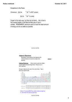 Exceptions to the Rules Chromium: [Ar] 4s 3d is NOT correct. [Ar] 4s