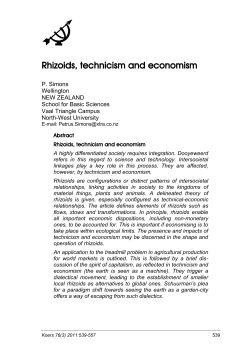Rhizoids, technicism and economism