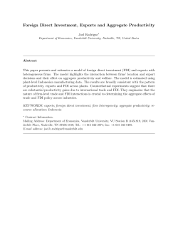 Foreign Direct Investment, Exports and Aggregate Productivity