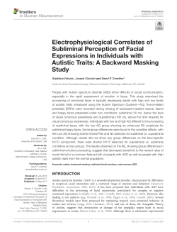 Electrophysiological Correlates of Subliminal Perception of Facial