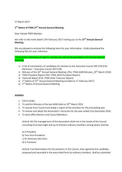 17 March 2017 2nd Notice of ITMA 37th Annual General Meeting
