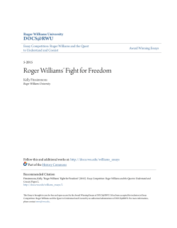 Roger Williams` Fight for Freedom