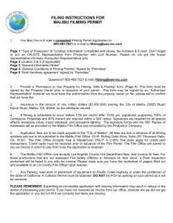 filing instructions for malibu filming permit