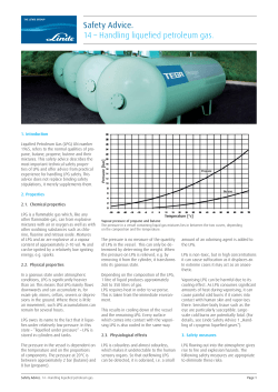 Safety Advice. 14 &ndash; Handling liquefied petroleum gas.