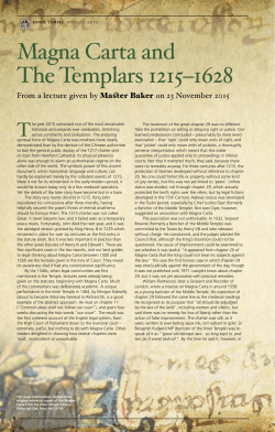 Magna Carta and The Templars 1215&ndash;1628