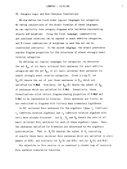LCM6V20 - 10/3t/88 96. Category Logic and Horn Sentence