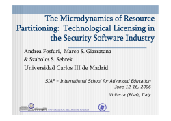 The Microdynamics of Resource Partitioning: Technological