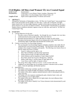 Civil Rights: All Men (And Women! ) Are Created Equal