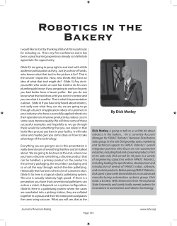 Robotics in the Bakery - American Society of Baking