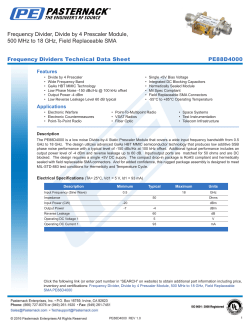 Frequency Divider, Divide by 4 Prescaler Module, 500