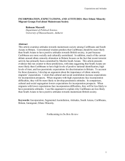 INCORPORATION, EXPECTATIONS, AND ATTITUDES: How Ethnic